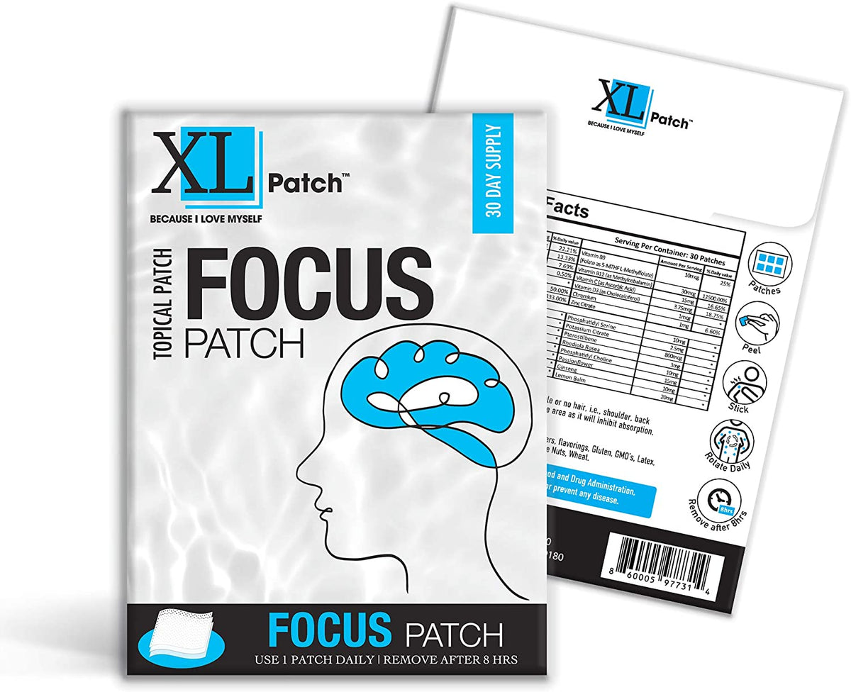 The Patch Brand Focus Patch Gluten Free Skin Vitamin Patches with